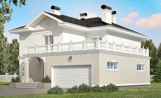 340-002-П Проект двухэтажного дома и гаражом, уютный загородный дом из кирпича Шадринск | Проекты домов от House Expert