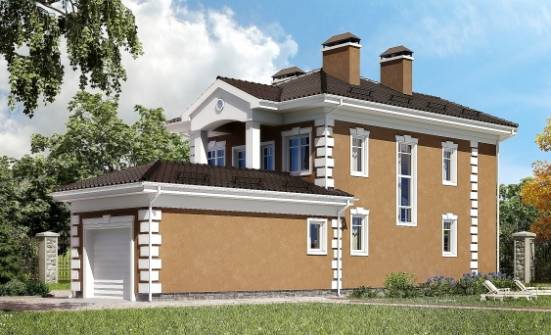 150-006-П Проект двухэтажного дома и гаражом, классический домик из арболита Далматово | Проекты домов от House Expert