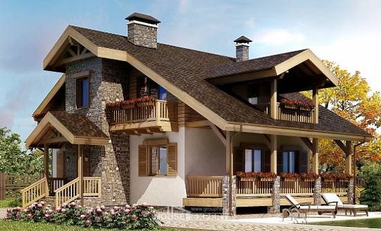 150-004-П Проект двухэтажного дома с мансардой, компактный коттедж из бризолита Курган | Проекты домов от House Expert