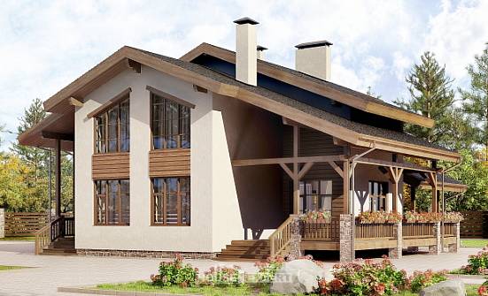 240-003-П Проект двухэтажного дома мансардой, красивый загородный дом из кирпича Далматово | Проекты домов от House Expert