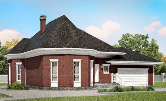 290-002-П Проект двухэтажного дома с мансардой и гаражом, классический загородный дом из теплоблока Шадринск | Проекты домов от House Expert