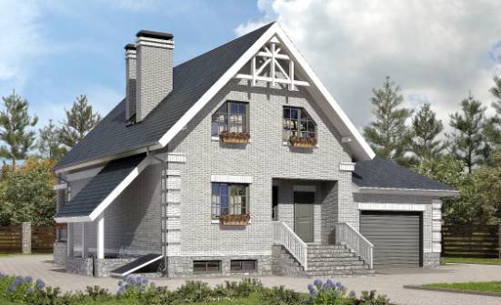 200-009-П Проект трехэтажного дома с мансардой и гаражом, просторный домик из теплоблока Далматово | Проекты домов от House Expert