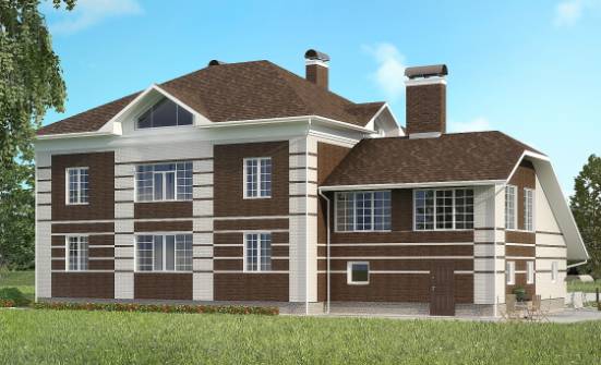 505-002-Л Проект трехэтажного дома и гаражом, красивый домик из кирпича Шадринск | Проекты домов от House Expert