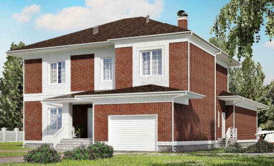 315-001-П Проект двухэтажного дома и гаражом, просторный дом из кирпича Курган | Проекты домов от House Expert