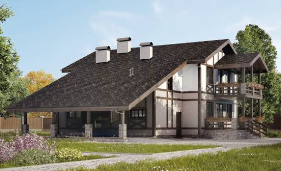 250-002-П Проект двухэтажного дома мансардой, гараж, классический коттедж из кирпича Шадринск | Проекты домов от House Expert