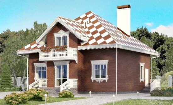 155-003-Л Проект двухэтажного дома с мансардой и гаражом, красивый дом из бризолита Шумиха | Проекты домов от House Expert