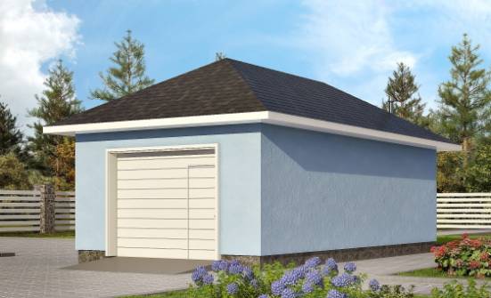 040-001-Л Проект гаража из арболита Далматово | Проекты одноэтажных домов от House Expert