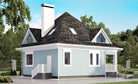 110-001-Л Проект двухэтажного дома с мансардным этажом, современный домик из газобетона Далматово | Проекты домов от House Expert