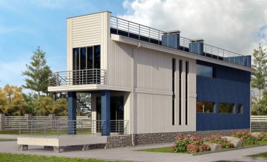 100-003-П Проект двухэтажного дома, красивый загородный дом из газобетона Шумиха | Проекты домов от House Expert