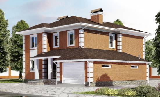 220-004-Л Проект двухэтажного дома и гаражом, простой дом из кирпича Курган | Проекты домов от House Expert