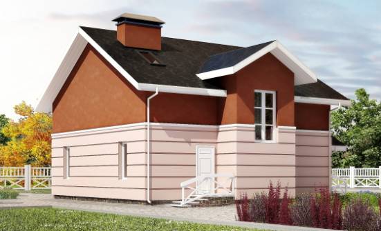155-009-Л Проект двухэтажного дома мансардой, компактный дом из керамзитобетонных блоков Шадринск | Проекты домов от House Expert