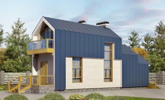 060-006-П Проект двухэтажного дома с мансардным этажом, миниатюрный домик из керамзитобетонных блоков Далматово | Проекты домов от House Expert