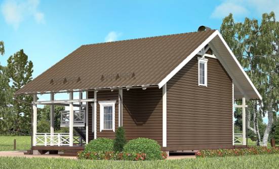 080-001-П Проект двухэтажного дома с мансардой, маленький дом из дерева Курган | Проекты домов от House Expert