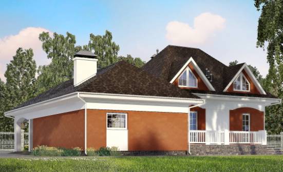 180-007-П Проект двухэтажного дома мансардой и гаражом, скромный домик из твинблока Курган | Проекты домов от House Expert