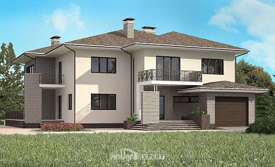 500-001-П Проект трехэтажного дома и гаражом, большой домик из кирпича Шумиха | Проекты домов от House Expert