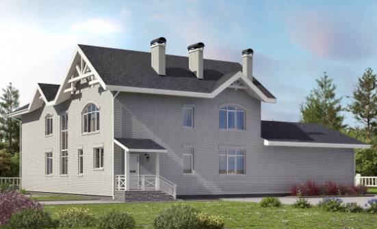 340-004-П Проект двухэтажного дома, огромный загородный дом из газобетона Далматово | Проекты домов от House Expert