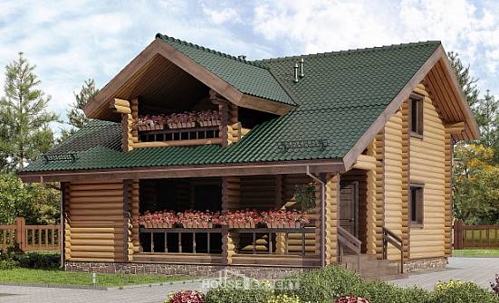 110-005-П Проект двухэтажного дома с мансардой, современный загородный дом из дерева Шумиха | Проекты домов от House Expert