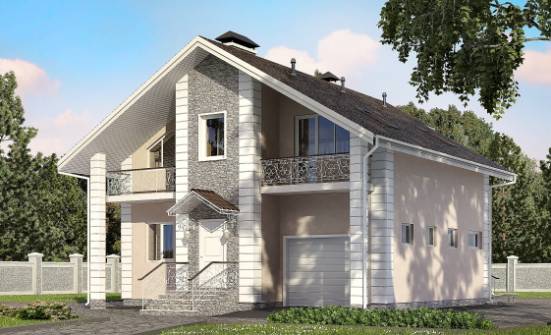 150-002-П Проект двухэтажного дома с мансардой, гараж, уютный домик из газосиликатных блоков Далматово | Проекты домов от House Expert