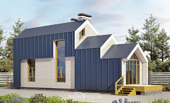 060-006-П Проект двухэтажного дома с мансардным этажом, миниатюрный домик из керамзитобетонных блоков Далматово | Проекты домов от House Expert