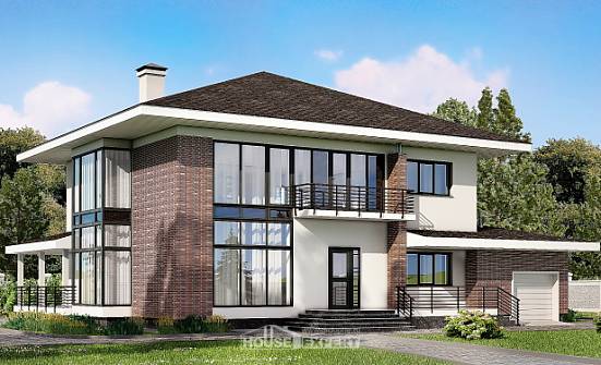 275-002-П Проект двухэтажного дома и гаражом, большой дом из кирпича Шадринск | Проекты домов от House Expert