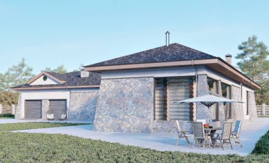 280-004-Л Проект одноэтажного дома, гараж, просторный дом из арболита Курган | Проекты одноэтажных домов от House Expert