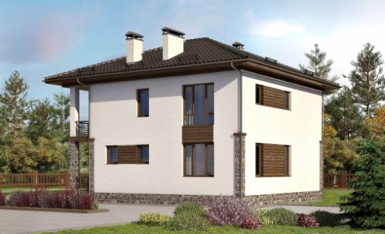 170-005-П Проект двухэтажного дома, современный коттедж из поризованных блоков Шадринск | Проекты домов от House Expert