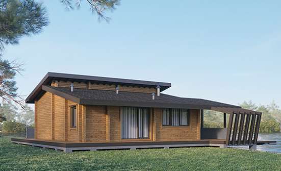 100-007-П Проект бани из дерева Курган | Проекты одноэтажных домов от House Expert