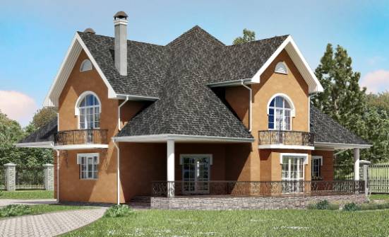 310-001-П Проект двухэтажного дома мансардой, просторный коттедж из поризованных блоков Шадринск | Проекты домов от House Expert