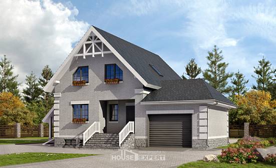 200-009-П Проект трехэтажного дома с мансардой и гаражом, просторный домик из теплоблока Далматово | Проекты домов от House Expert
