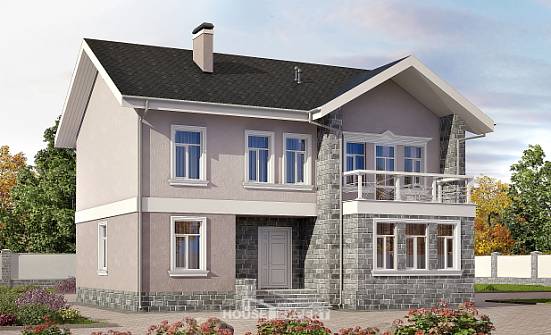 170-008-П Проект двухэтажного дома, небольшой загородный дом из керамзитобетонных блоков Далматово | Проекты домов от House Expert