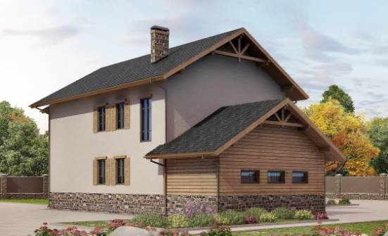 200-005-Л Проект двухэтажного дома, гараж, уютный коттедж из бризолита Шумиха | Проекты домов от House Expert