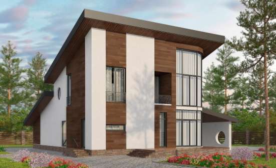 230-001-П Проект двухэтажного дома с мансардным этажом, средний домик из кирпича Курган | Проекты домов от House Expert