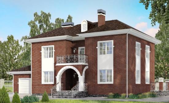 180-006-Л Проект двухэтажного дома, гараж, простой загородный дом из кирпича Далматово | Проекты домов от House Expert