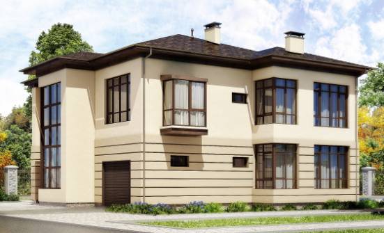 300-006-П Проект двухэтажного дома, гараж, огромный коттедж из кирпича Шадринск | Проекты домов от House Expert