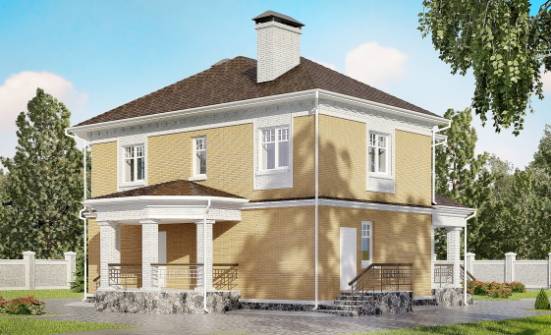 160-001-Л Проект двухэтажного дома, бюджетный загородный дом из керамзитобетонных блоков Курган | Проекты домов от House Expert