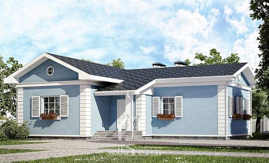 090-004-П Проект одноэтажного дома, экономичный загородный дом из твинблока Курган | Проекты домов от House Expert