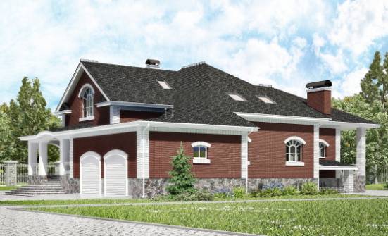 600-001-П Проект трехэтажного дома с мансардой, гараж, просторный коттедж из пеноблока Шадринск | Проекты домов от House Expert