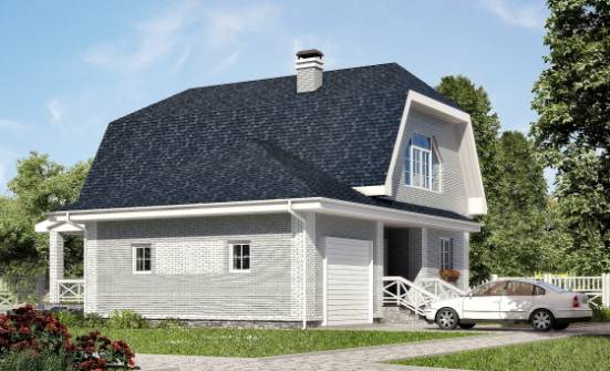 160-006-Л Проект двухэтажного дома с мансардой, гараж, уютный загородный дом из блока Курган | Проекты домов от House Expert