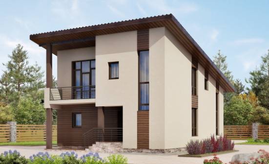 140-005-Л Проект двухэтажного дома с мансардой, доступный дом из керамзитобетонных блоков Шадринск | Проекты домов от House Expert