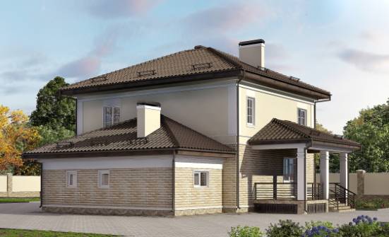 220-007-П Проект двухэтажного дома, гараж, современный коттедж из кирпича Шадринск | Проекты домов от House Expert