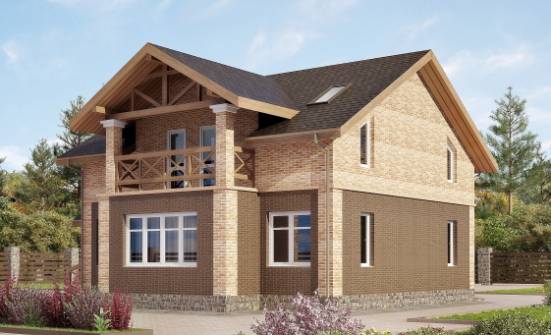 160-014-П Проект двухэтажного дома, экономичный домик из поризованных блоков Далматово | Проекты домов от House Expert