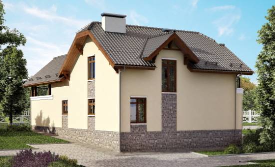 255-003-П Проект трехэтажного дома с мансардой и гаражом, уютный домик из арболита Шумиха | Проекты домов от House Expert