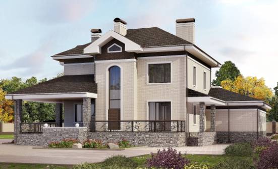 365-001-Л Проект трехэтажного дома, гараж, большой дом из кирпича Шадринск | Проекты домов от House Expert
