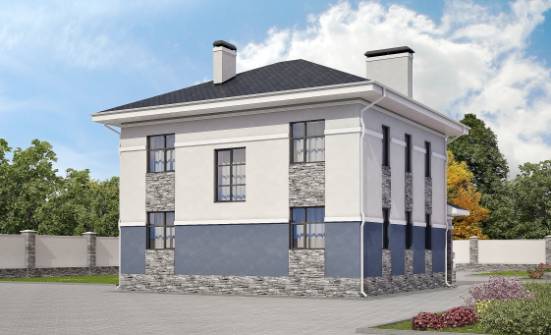 150-014-Л Проект двухэтажного дома, скромный домик из керамзитобетонных блоков Шадринск | Проекты домов от House Expert