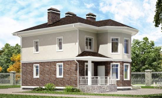 120-001-Л Проект трехэтажного дома, бюджетный дом из блока Шумиха | Проекты домов от House Expert