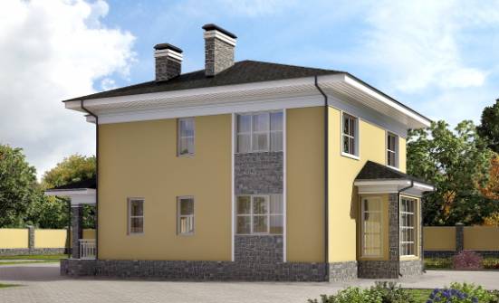 155-011-Л Проект двухэтажного дома, недорогой домик из керамзитобетонных блоков Далматово | Проекты домов от House Expert