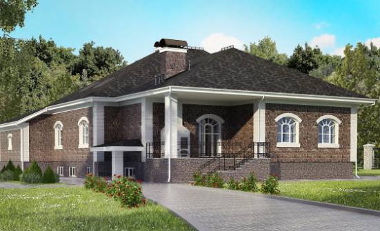 490-001-П Проект трехэтажного дома с мансардным этажом и гаражом, большой загородный дом из кирпича Шадринск | Проекты домов от House Expert