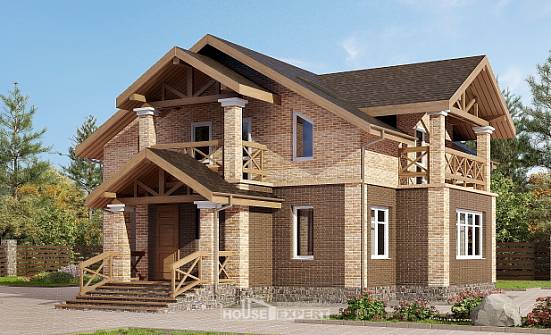 160-014-П Проект двухэтажного дома, экономичный домик из поризованных блоков Далматово | Проекты домов от House Expert
