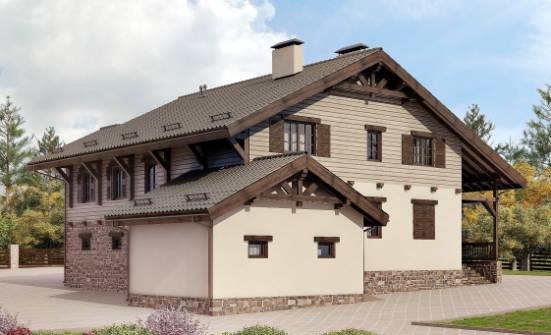 255-002-П Проект двухэтажного дома с мансардой и гаражом, классический домик из бризолита Шадринск | Проекты домов от House Expert