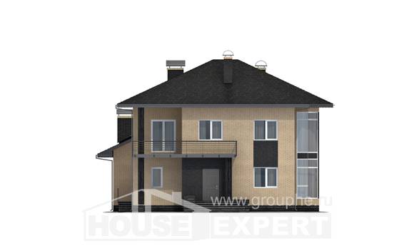 305-003-Л Проект двухэтажного дома, красивый домик из блока Шумиха, House Expert